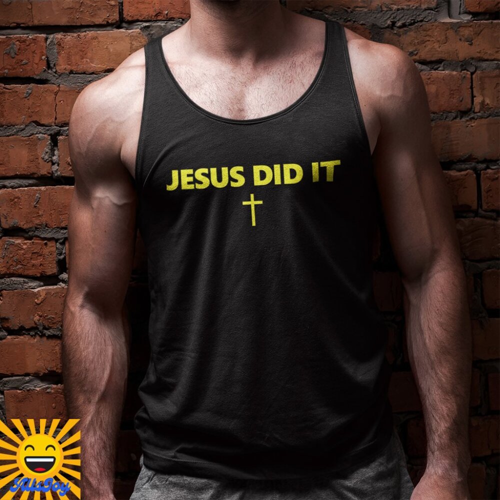 JESUS DID IT Graphic Black Tank Top Shirt